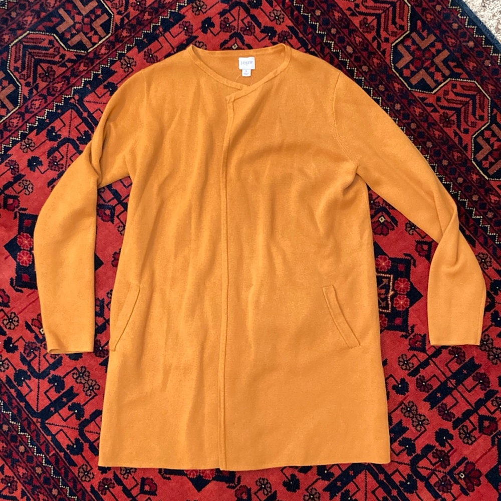 J. Crew 100% cotton cardigan- Gold size small